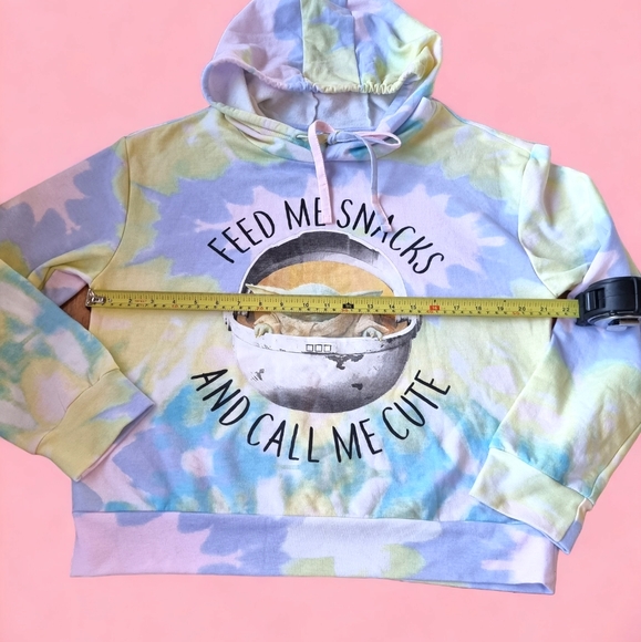 Star Wars Grogu Tie Dye Hoodie "Feed Me Snacks And Call Me Cute" - Picture 7 of 7